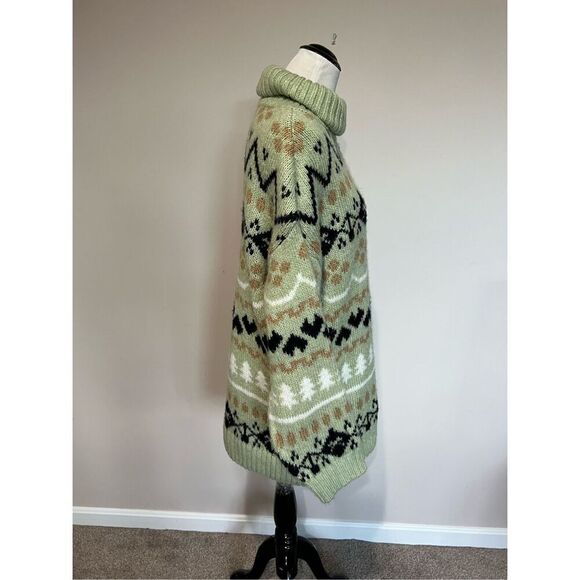 Anthropologie Mint Green Turtleneck Tunic Sweater - Size L - Picture 4 of 13